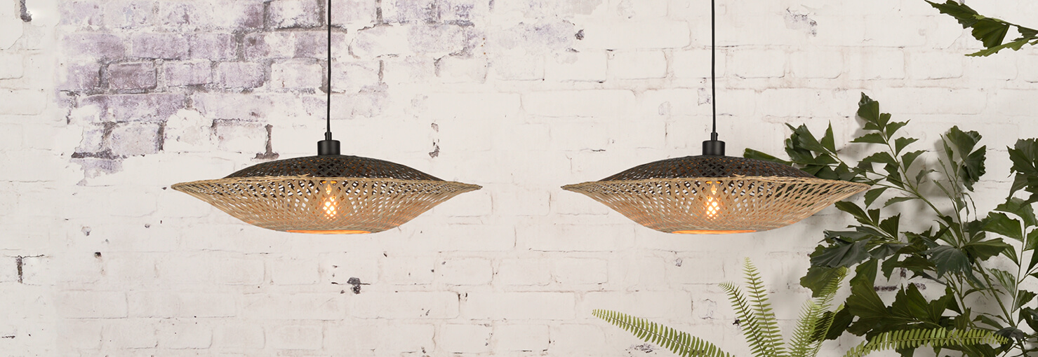 Hanglampen bamboe Eijerkamp