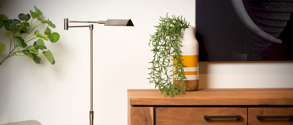 zilveren vloerlampen bij Eijerkamp