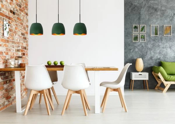 Groene hanglampen bij Eijerkamp