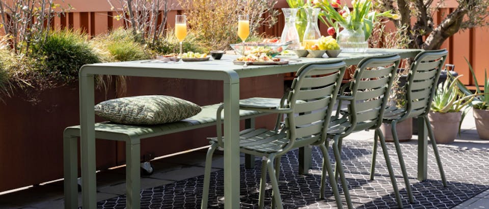 groene eettafel bij Eijerkamp