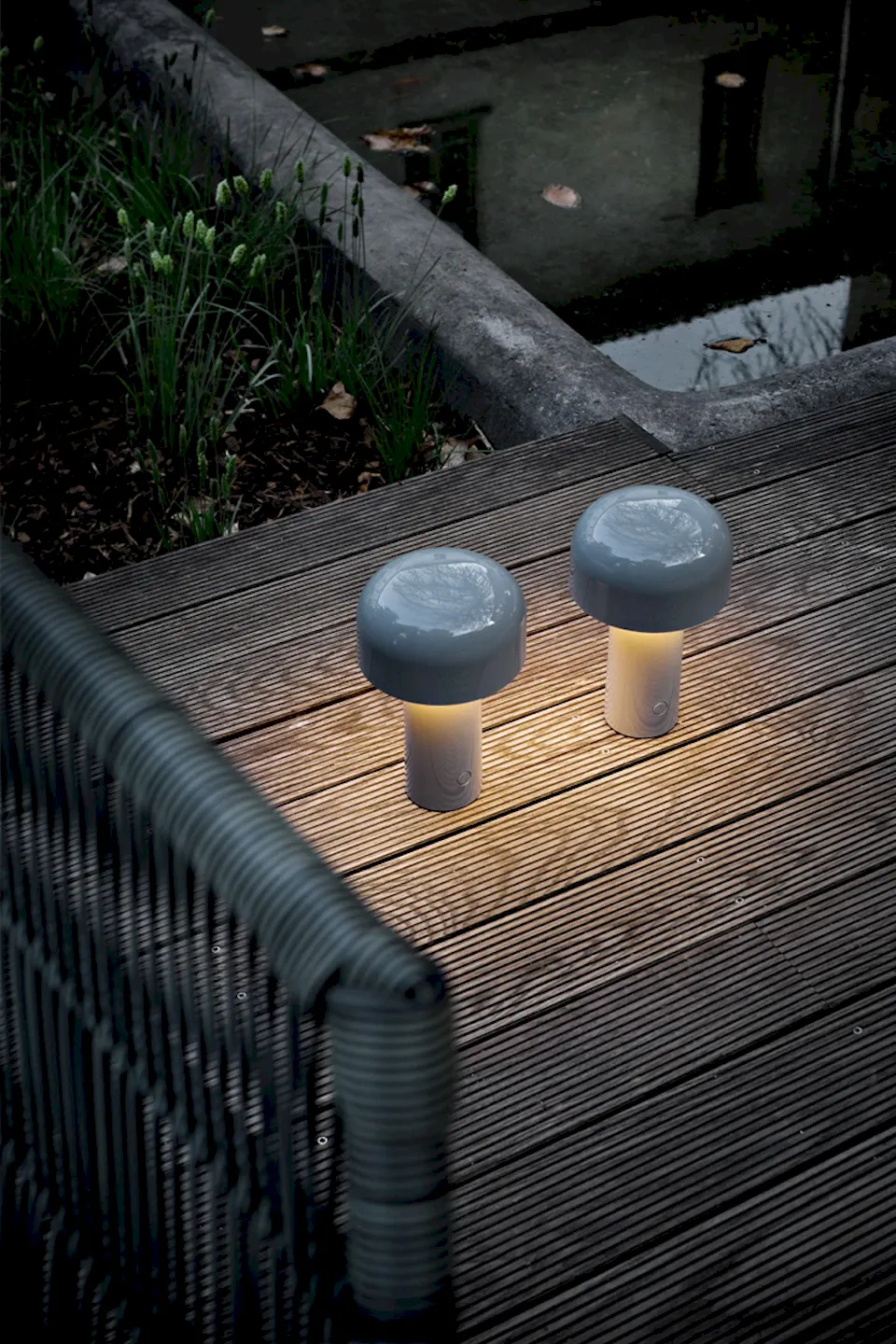 blauwe tafellampen bij Eijerkamp