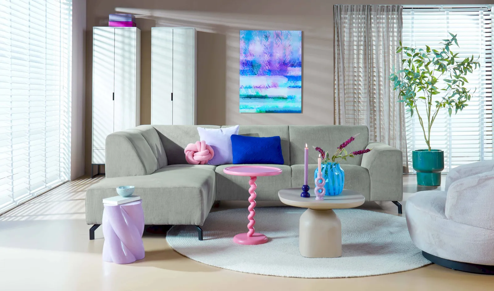 ribstof hoekbank bij Eijerkamp