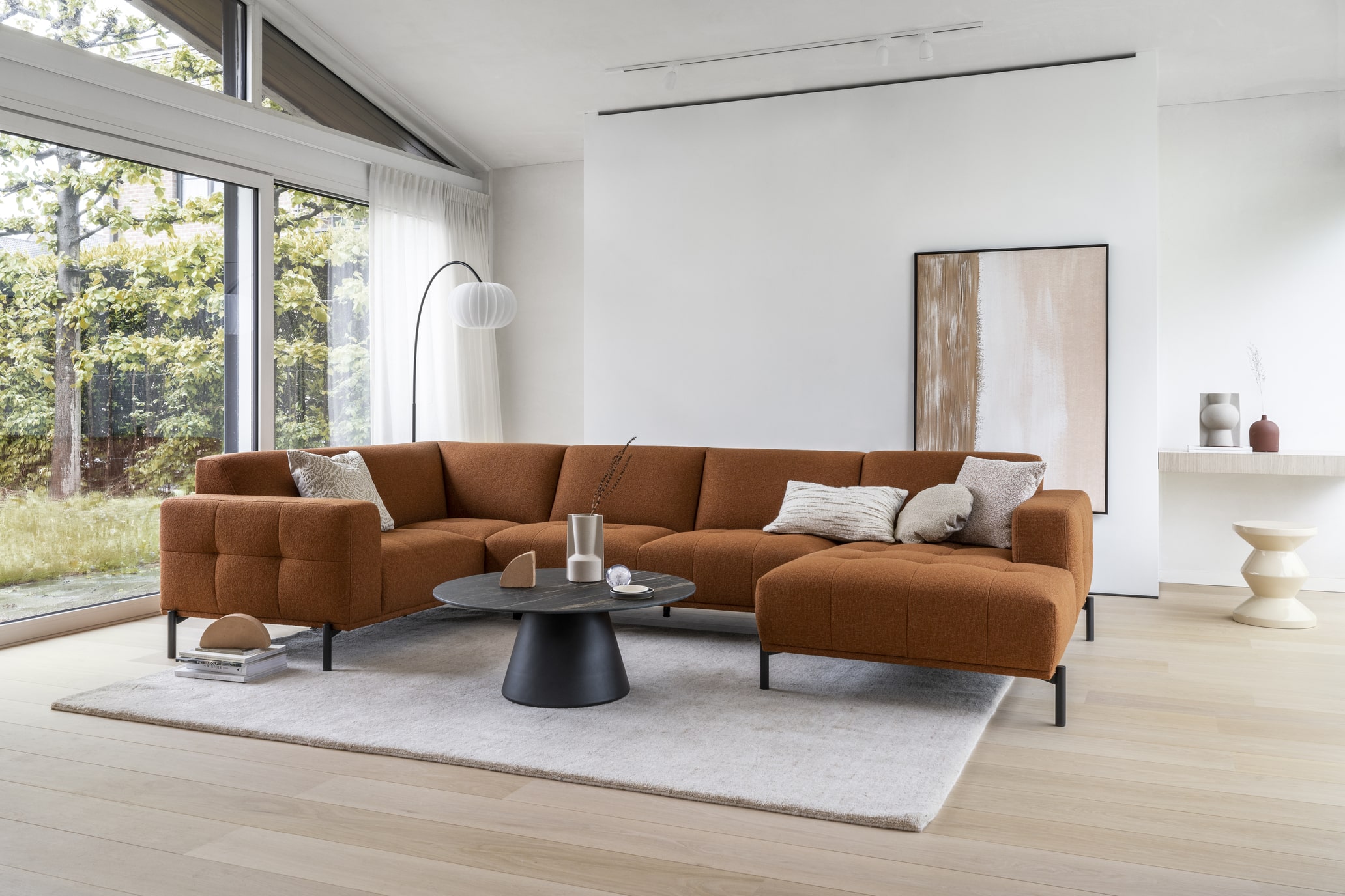 Montel ambra hoekbank cognac