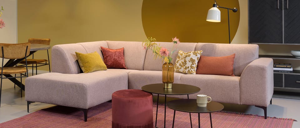 Roze hoekbank Eijerkamp Collectie