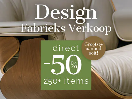 Direct -50% korting tijdens Design Fabrieks Verkoop