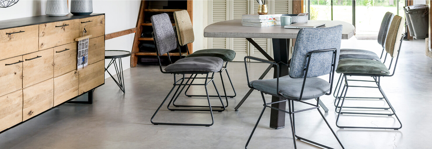 Eetkamerstoelen stof Eijerkamp