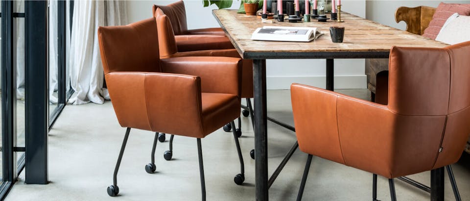 Eetkamerstoelen met wieltjes