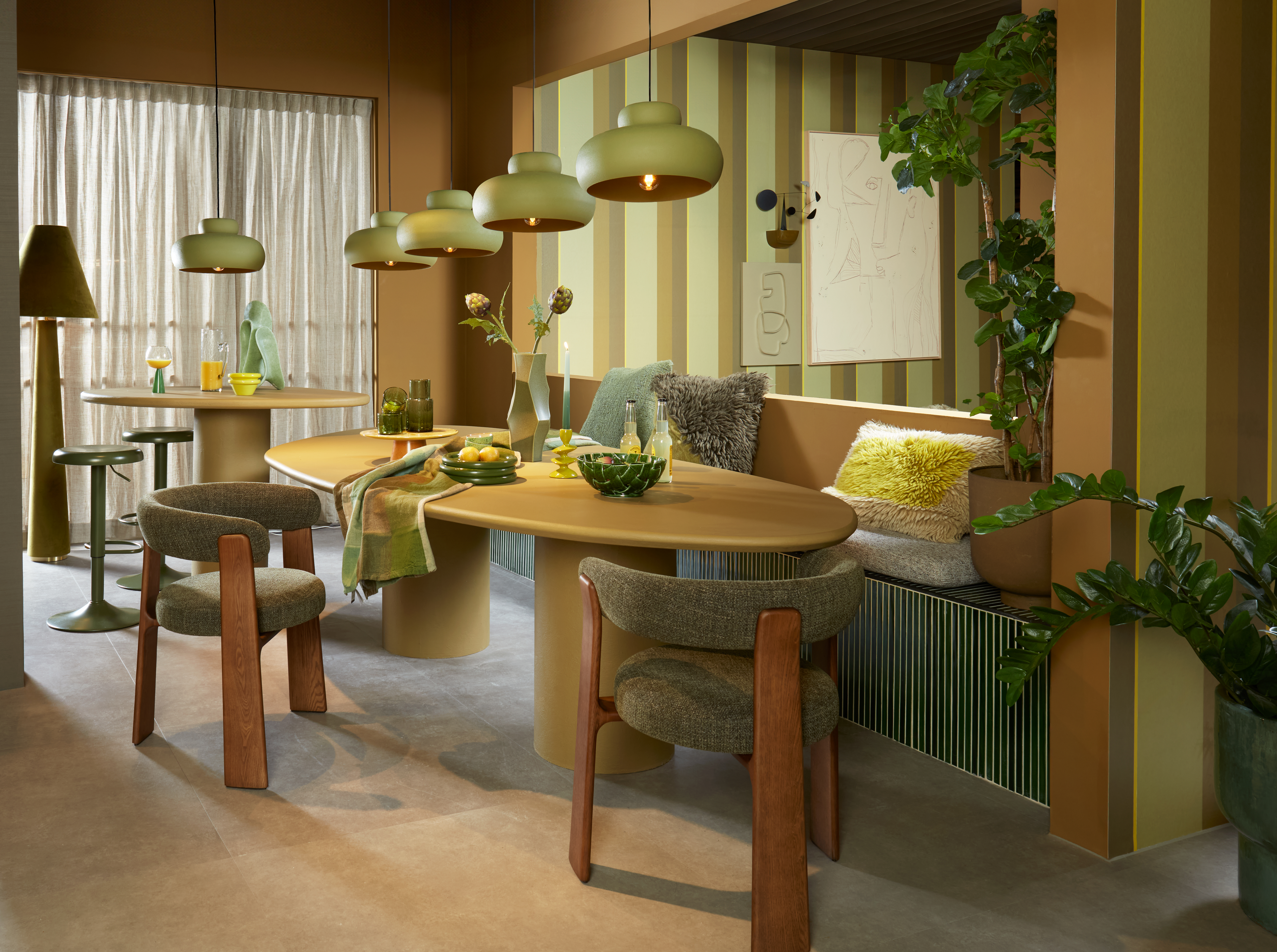 Dopamine decor eethoek in groene tinten