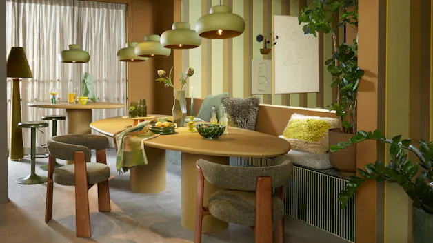 Dopamine decor eethoek in groene tinten